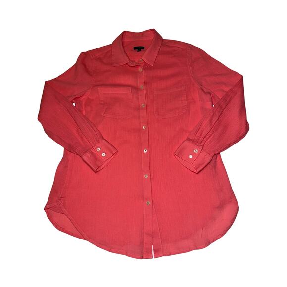 Talbots Petites Classic Cotton Button Down Shirt Blouse Roll Tab Sleeves Size Sp - Picture 3 of 7
